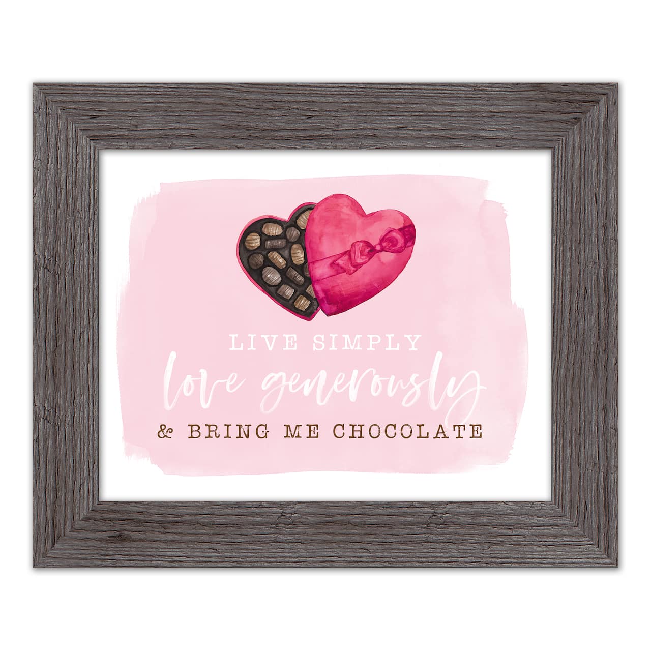 Live Simple Love Chocolate Western Gray Framed Print